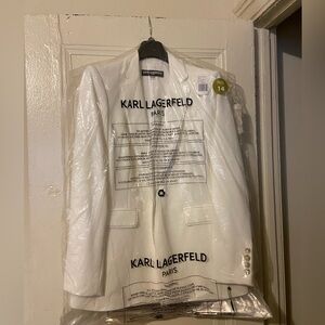 Karl Lagerfeld Classic White Suit Set with tags